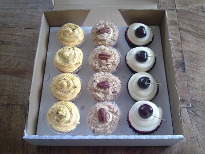 cup cakes in a box